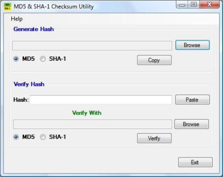 MD5 & SHA-1 Checksum Utility